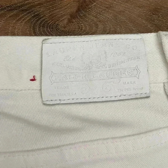 Ralph Lauren Jeans White Jeans White Label Size 12 Wide Leg Vintage LRL Jeans Co - Picture 8 of 8